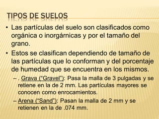 TIPOS DE SUELOS
 