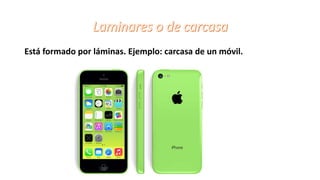 Está formado por láminas. Ejemplo: carcasa de un móvil.
