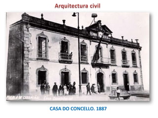 O Areal“Igual traza en todas las construcciones que levantaron en los playales. La vivienda frente al mar, detrás los almacenes y una sola puerta para todos los servicios. Las entradas y salidas de la familia y de los operarios, vigiladas por el amo, que tenía su despacho al lado opuesto de la vivienda, sitio el más estratégico para dominar la casa, el almacén y la playa, donde se tendían las redes a secar. Mucho orden y economía; el oro enterrado en las bodegas”.Victoriano García Martí