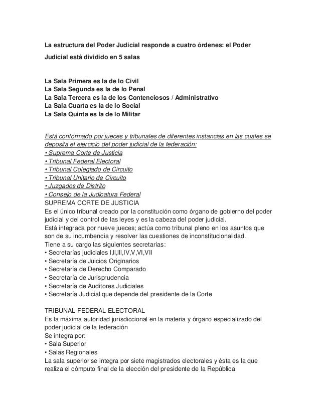 Estructura y funcionamiento del poder judicial federal.