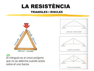 LA RESIST?NCIA   ELS PERFILS CERRADOS ABIERTOS Els perfils sempren per aconseguir estructures ms lleugeres aprofitant que certes formes aconsegueixen suportar grans pesos i esfor?os amb menys material. 