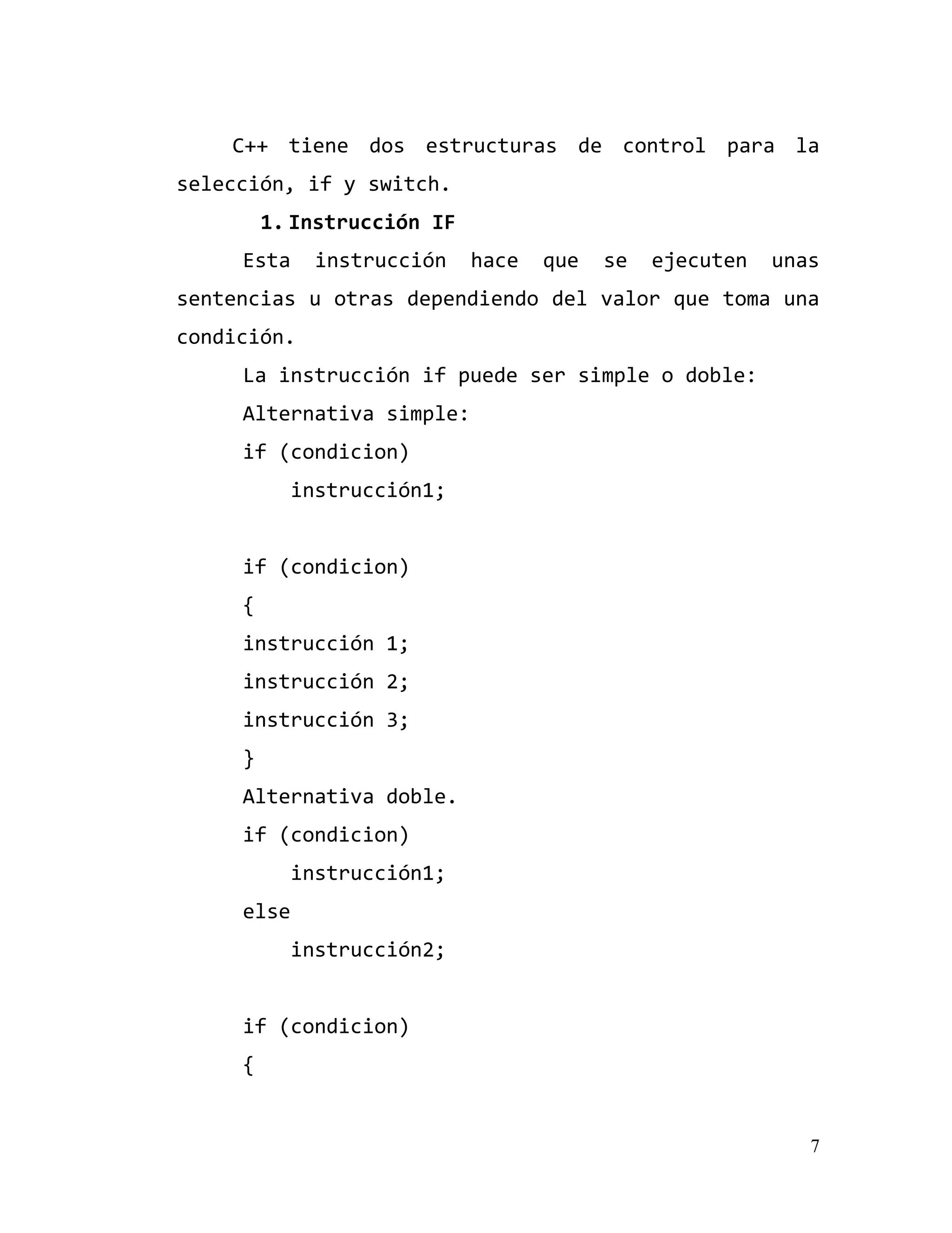 Estructuras de Control C++ | PDF