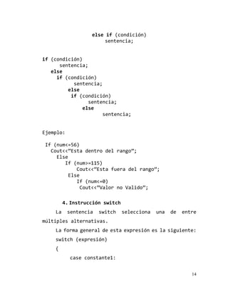Estructuras de Control C++ | PDF