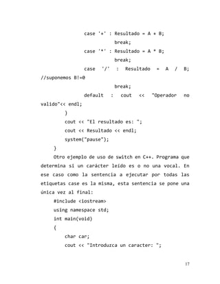Estructuras de Control C++ | PDF