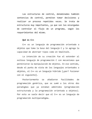 Estructuras de Control C++ | PDF