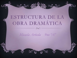 ESTRUCTURA DE LA
OBRA DRAMÁTICA
Micaela Artieda 9no “A”
 