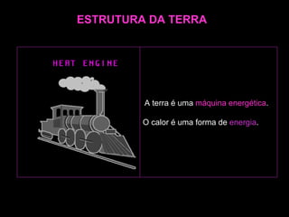 ESTRUTURA DA TERRA A terra é uma  máquina energética .   O calor é uma forma de  energia .                                                                                                       