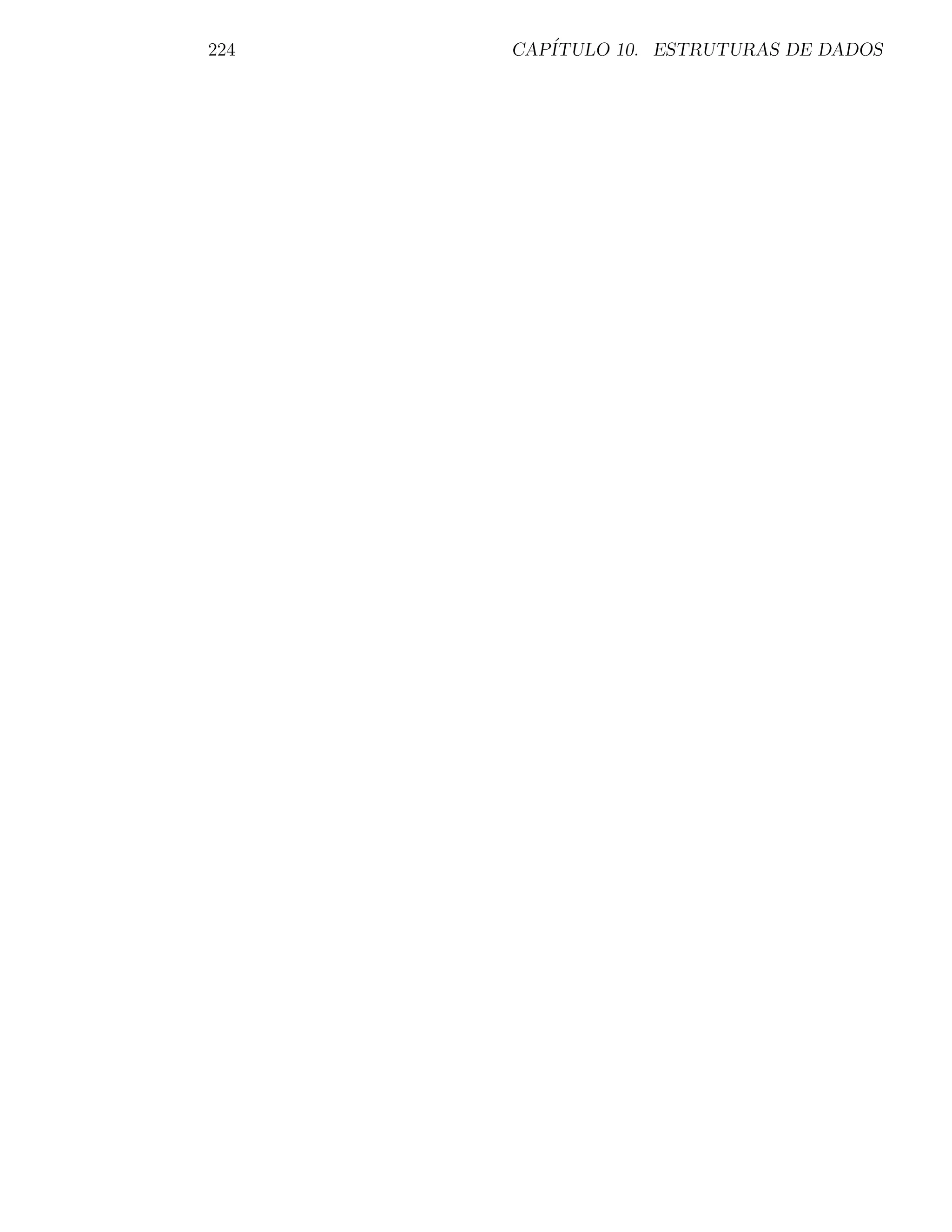 224   CAP´
         ITULO 10. ESTRUTURAS DE DADOS
 