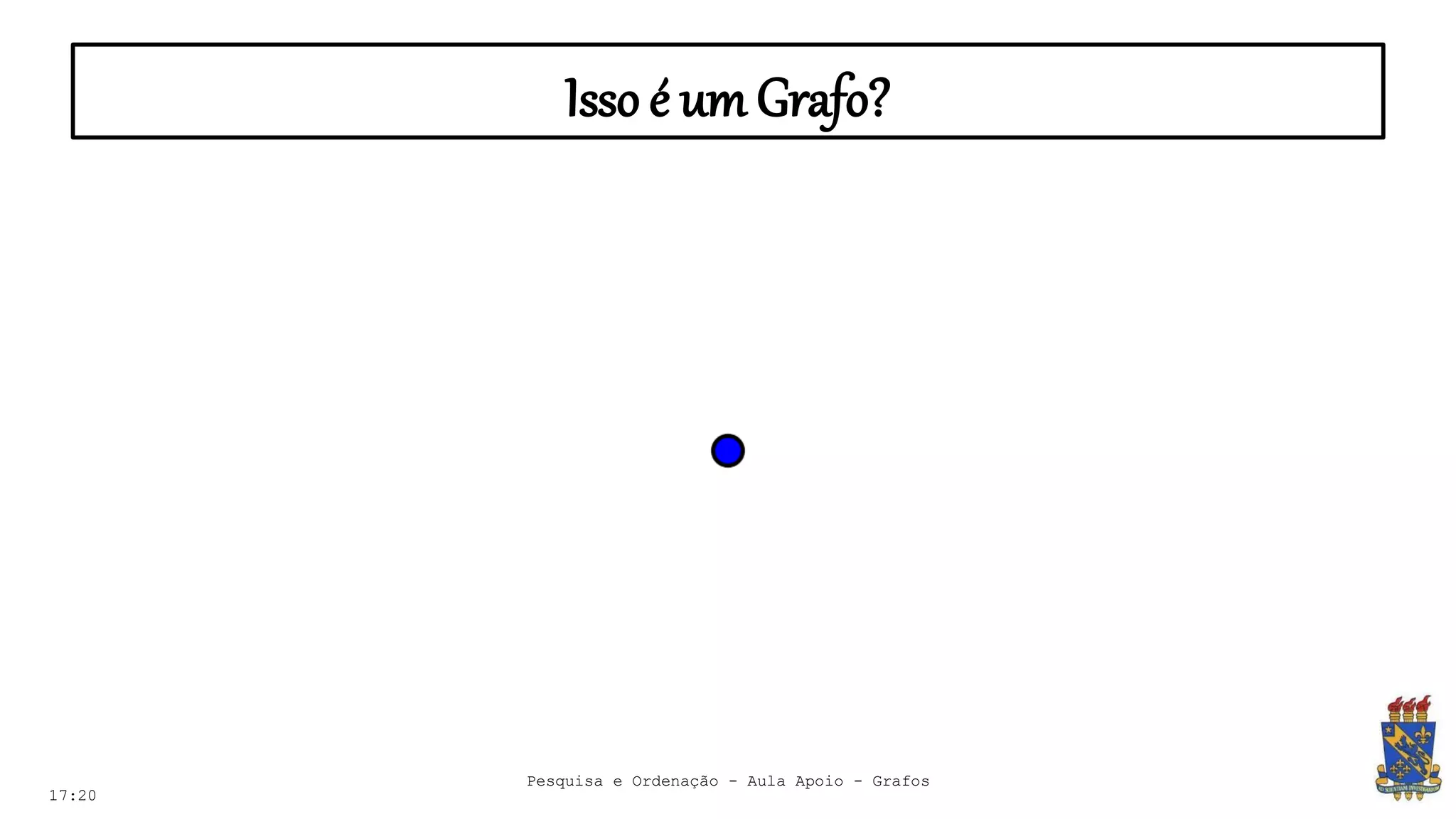 Isso é um Grafo?
17:20
Pesquisa e Ordenação - Aula Apoio - Grafos
 