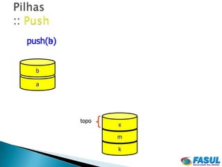 push(b)
push(a)


  b

  a




          topo
                 x

                 m

                 k
 