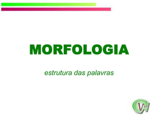 MORFOLOGIA estrutura das palavras 