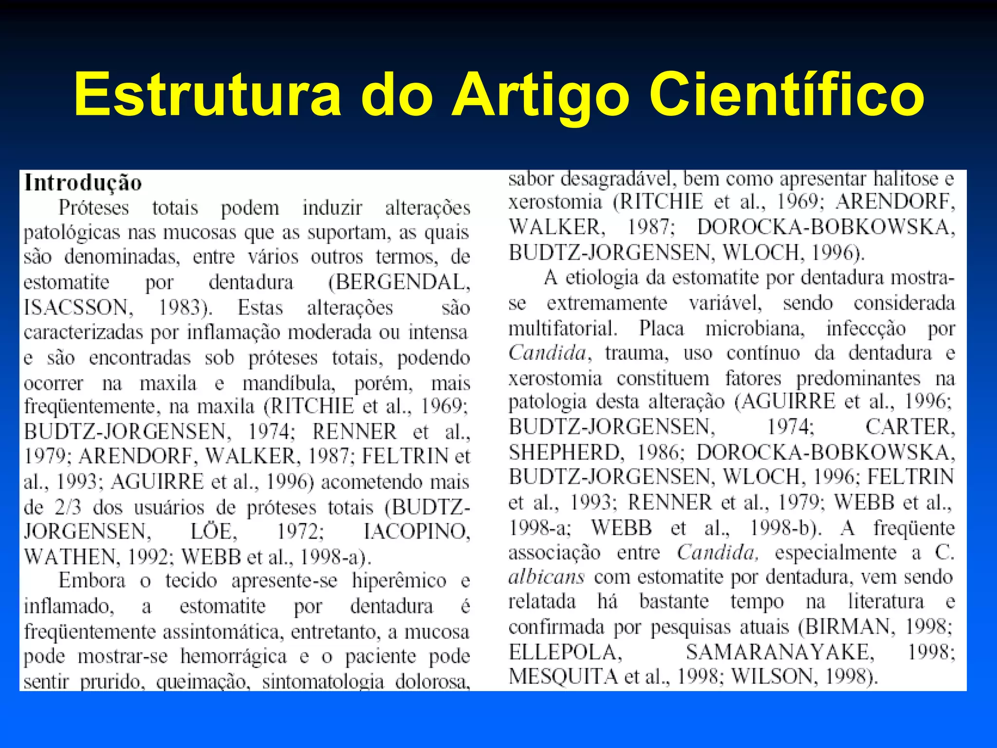 Estrutura do Artigo Científico
 