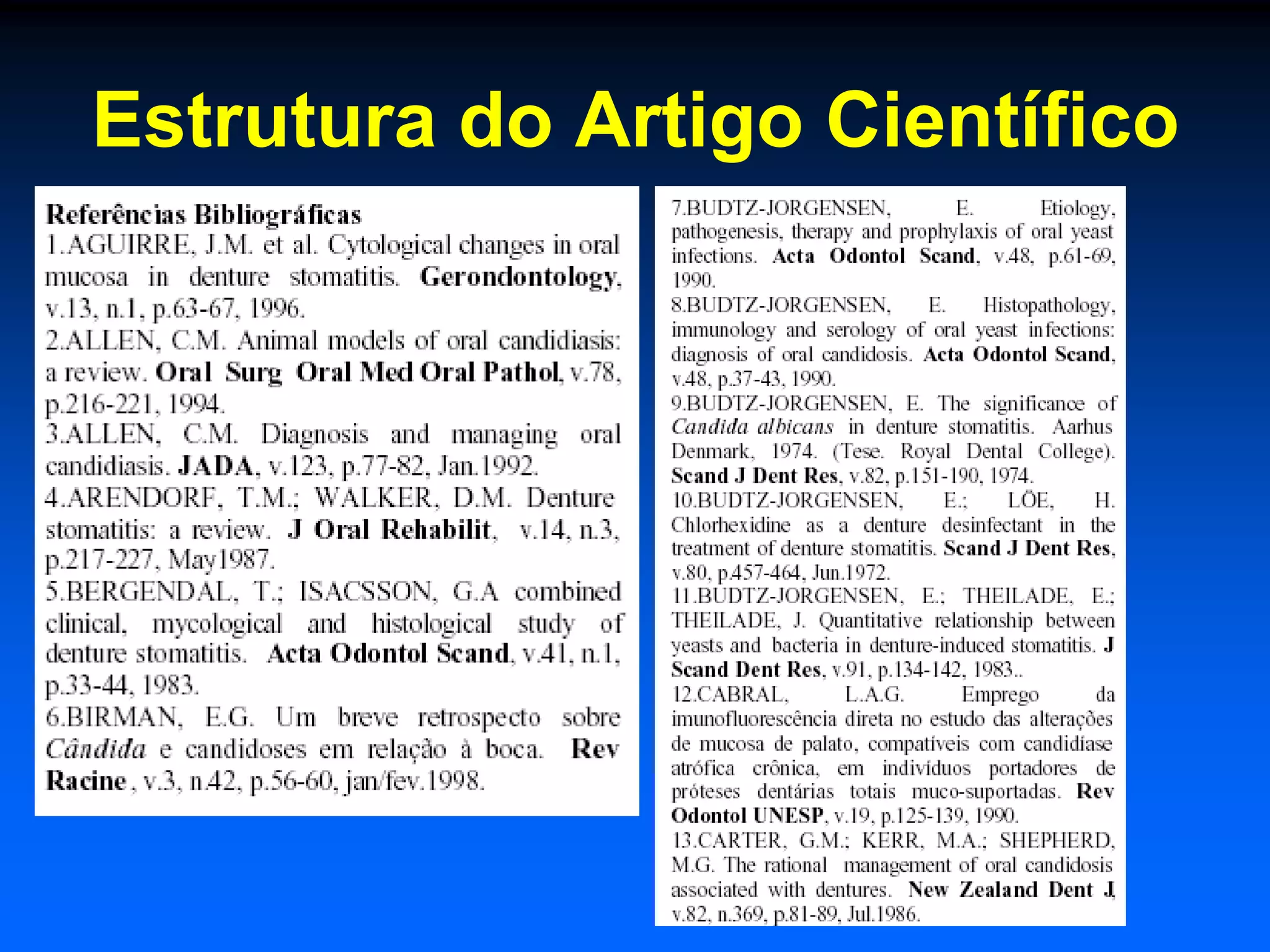 Estrutura do Artigo Científico
 