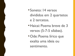 A Estrutura dos poemas aula de literatura | PPTX
