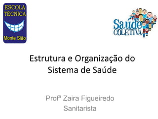 Estrutura e Organização do
Sistema de Saúde
Profª Zaira Figueiredo
Sanitarista
 
