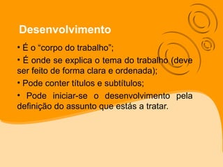 Estrutura do trabalho de investigação | PPT