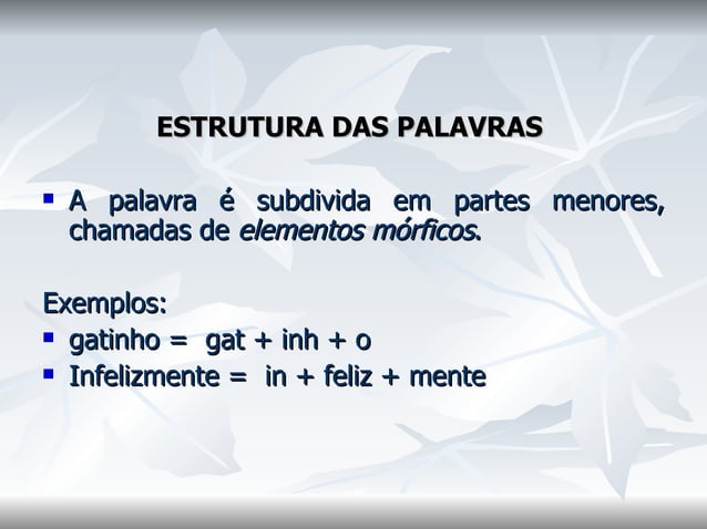 Estrutura palavras