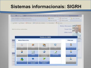 Sistemas informacionais: SIGRH
 