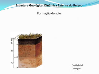 Estrutura Geológica: Dinâmica Externa do Relevo
Formação do solo
De Gabriel
Lecoque
 