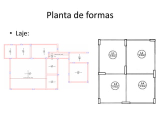 Planta de formas
• Laje:

 