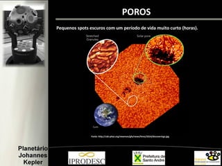 Pequenos spots escuros com um período de vida muito curto (horas).
POROS
Fonte: http://cdn.phys.org/newman/gfx/news/hires/2014/discoveringa.jpg
 