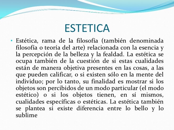 Estética, belleza y arte