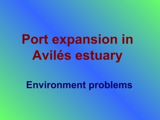 Port expansion  in Avilés estuary Environment problems 