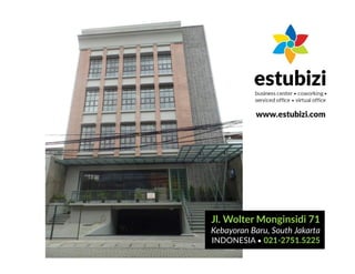 Jl. Wolter Monginsidi 71
Kebayoran Baru, South Jakarta
INDONESIA • 021-2751.5225
 