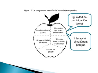 igualdad de
participación:
turnos
interacción
simultánea:
parejas
 