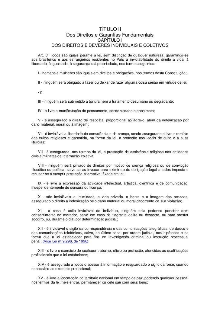 Artigo 5 constituicao