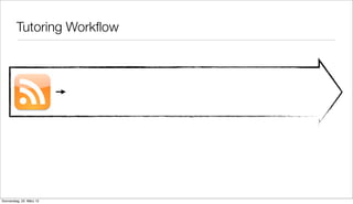 Tutoring Workﬂow




Donnerstag, 22. März 12
 