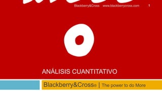 RIESG       Blackberry&Cross   www.blackberrycross.com   1




  O
ANÁLISIS CUANTITATIVO

Blackberry&Cross® | The power to do More
 