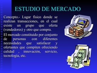 ESTUDIO DE MERCADO  ,[object Object],[object Object]