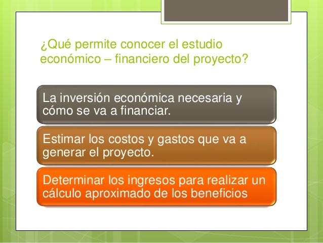 Estudio económico y financiero de un proyecto