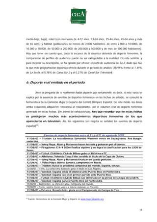 Estudio sobre género y deporte en televisión