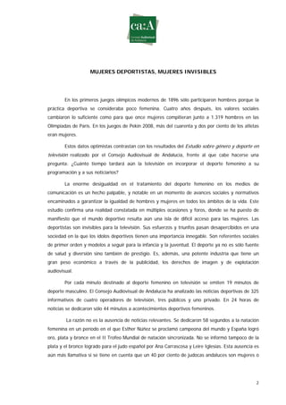 Estudio sobre género y deporte en televisión