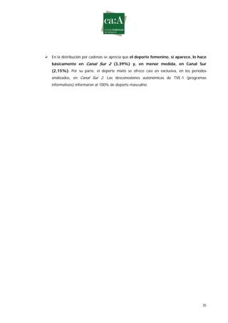 Estudio sobre género y deporte en televisión