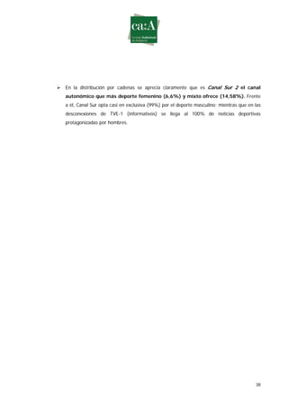 Estudio sobre género y deporte en televisión