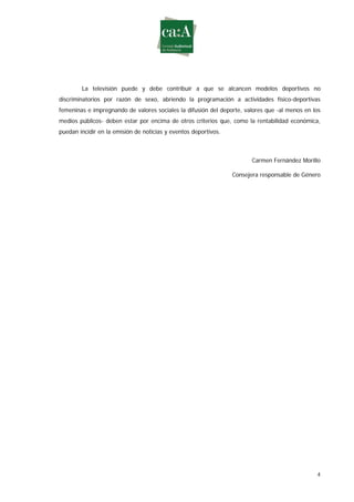 Estudio sobre género y deporte en televisión