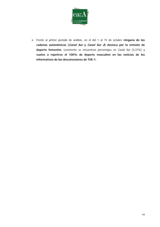 Estudio sobre género y deporte en televisión