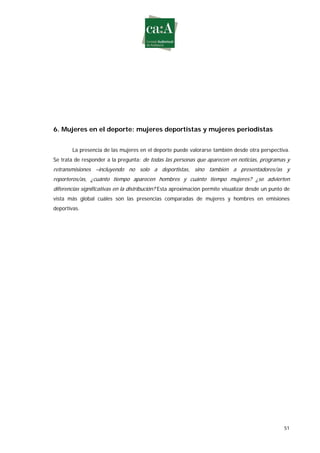 Estudio sobre género y deporte en televisión