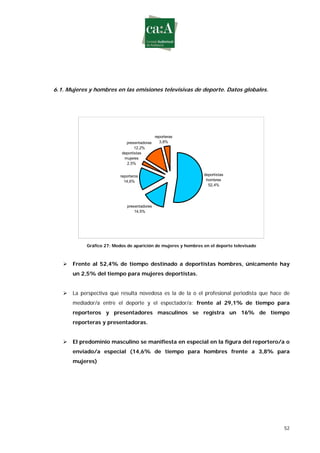 Estudio sobre género y deporte en televisión