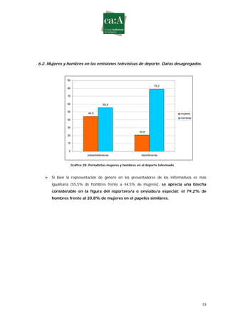 Estudio sobre género y deporte en televisión