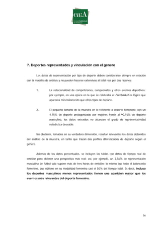Estudio sobre género y deporte en televisión