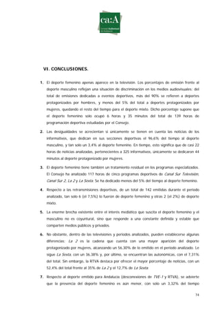 Estudio sobre género y deporte en televisión