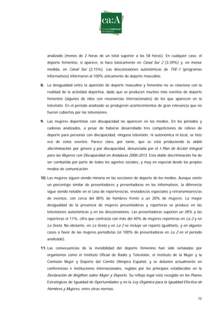 Estudio sobre género y deporte en televisión