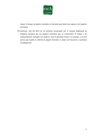 Estudio sobre género y deporte en televisión