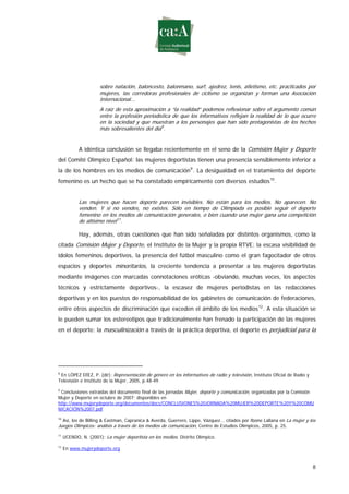 Estudio sobre género y deporte en televisión