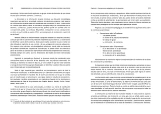 comprendiendo la escuela desde su realidad cotidiana: 218 estudio cualitativo Capítulo 4: Concepciones pedagógicas de los docentes 219 
aprendizaje. Dichos casos fueron aplicados en grupos focales de docentes de una misma 
escuela para confrontar opiniones y creencias. 
La diversidad en la información recogida introdujo una discusión metodológica 
importante que podría ser presentada mediante las siguientes preguntas: ¿qué aspecto 
de la información recogida puede ser considerado una concepción? Es decir, ¿cuáles serían 
los criterios para definir cuándo la información recogida refleja las concepciones de un 
docente y cuándo no?, ¿cuánto del discurso del profesor puede ser asumido como sus 
concepciones?, ¿todas las conductas del profesor corresponden con sus concepciones?, 
es decir, ¿en qué medida se pueden inferir las concepciones de los docentes a partir de 
sus acciones? 
Remesal (2006) se ha visto enfrentada a preguntas similares a lo largo de su estudio y 
concluye que todo lo que dicen los profesores responde a alguna creencia. La clave estaría 
en identificar cuál es dicha creencia, dado que en muchas ocasiones lo que se recibe son 
sólo indicadores implícitos de una creencia o de una amalgama de creencias subyacente. 
Con respecto a las prácticas, esta investigadora señala que, siendo todas las conductas 
del profesor resultado del conjunto de sus creencias, es posible inferir las creencias a 
partir de acciones ya que éstas son una fuente de información complementaria al discurso, 
teniendo siempre en cuenta las tres dimensiones del modelo de Green mencionadas 
anteriormente. 
Siguiendo lo planteado por Remesal, el presente estudio ha considerado como 
concepciones tanto los discursos de los docentes como las prácticas observadas. Sin 
embargo, al momento de analizar el discurso, se tuvo cuidado en que éste fuese sostenido 
a lo largo de las entrevistas y grupos focales para así identificar cuándo el discurso podría 
estar influenciado por la deseabilidad social. 
Dado el rigor requerido para identificar las concepciones a partir de toda la 
información recolectada, se decidió seleccionar una submuestra de docentes para lograr 
una mayor profundidad en el análisis. Así, de los 15 casos iniciales con los que se contaba 
para el estudio mayor, se seleccionaron nueve para realizar el estudio de concepciones. 
Los resultados y análisis presentados en este capítulo se basaron en los testimonios y 
observaciones de clase de los profesores Ana, Ángela, Beatriz, Brenda, Cecilia, Carlos, 
Daniel, David y Dina.161 
Para el análisis de los casos seleccionados, se elaboró una matriz de clasificación 
temática en la que se incluyeron los temas más recurrentes que fueron identificados en 
las entrevistas, grupos focales y observaciones de aula. Los temas fueron clasificados en 
concepciones sobre la enseñanza y el aprendizaje, considerando al interior de ellas algunos 
elementos planteados por Ernest (2005). Este autor señala que para una mejor comprensión 
161. El estudio de Oportunidades de aprendizaje y Clima de aula fue realizado con ocho docentes. 
El presente estudio añadió a éstos el caso de un profesor que resultaba ilustrativo. 
de las concepciones sobre enseñanza y aprendizaje, deben también analizarse los fines de 
la educación percibidos por los docentes y el rol que desempeñan en dicho proceso. Para 
este estudio, se pensó valioso considerar estos dos puntos dentro del análisis añadiendo 
a ellas su sentido de autoeficacia y las percepciones que tienen sobre sus estudiantes. 
Todos ellos fueron abordados y son presentados como el marco en el que se sostienen las 
concepciones pedagógicas de los docentes participantes del estudio. 
Respecto a las concepciones pedagógicas se consideraron los siguientes temas sobre 
la enseñanza y aprendizaje: 
• Concepciones sobre la Enseñanza 
– Los saberes previos 
– El alumno en el proceso de enseñanza 
– El trabajo en grupo 
– La motivación y la enseñanza 
• Concepciones sobre el Aprendizaje 
– El rol del alumno en el aprendizaje 
– Valoración del aprendizaje 
– El rol del error en el aprendizaje 
– La evaluación de los aprendizajes 
Adicionalmente se examinaron algunas concepciones sobre la enseñanza de las áreas 
de comunicación y matemática. 
Es importante señalar que la división temática en enseñanza y aprendizaje no busca 
contradecir la comprensión de ambas como parte de un proceso o como las caras de una 
misma moneda. Por el contrario, conscientes de ello y al ser este uno de los primeros 
estudios sobre el tema, se creyó conveniente esta división para poder lograr un análisis 
más detallado y de una identificación clara de las concepciones. 
La información sobre cada uno de los puntos señalados fue recogida a partir de los 
distintos instrumentos aplicados y fue clasificada en la matriz de análisis según los aspectos 
arriba mencionados. A partir de dicha matriz, se elaboró un informe de caso para cada 
uno de los nueve docentes triangulando toda la información recogida para identificar las 
concepciones que sostienen. Posteriormente, se realizó un análisis transversal de los nueve 
casos estudiados, el cual permitió identificar las concepciones recurrentes en todos los 
docentes sobre cada uno de los aspectos analizados. 
A continuación se presentarán los resultados hallados en cada uno de los aspectos 
señalados, precedido por una introducción con temas que, como se señaló, pueden ayudar a 
una mejor comprensión de los resultados centrales del estudio. Luego de ello, se presentarán 
las concepciones pedagógicas sobre la enseñanza y aprendizaje y, posteriormente, aquellas 
que se manifiestan en la enseñanza de las áreas de matemática y comunicación. Asimismo, 
 