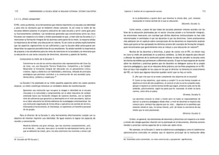comprendiendo la escuela desde su realidad cotidiana: 112 estudio cualitativo Capítulo 3: Análisis de la organización escolar 113 
3.3.1.2. ¿Visión compartida? 
El PEI, como ya dijimos, es la herramienta que intenta imprimirle a la escuela una identidad 
y para ello es necesario que se elaboren metas comunes. Es así como la visión de las 
escuelas debiera plasmar el proyecto educativo de cada escuela y servir como guía para 
su funcionamiento cotidiano. Las tendencias generales que encontramos entre las cinco 
Escuelas con respecto a la visión y misión planteadas es que, si bien sólo las Escuelas 2 y 3 
mencionan la formación integral de los alumnos como parte de la visión, la mayoría señala 
la importancia de brindar una educación en valores. Es así como se señala explícitamente 
que los aspectos cognoscitivos no son suficientes y que la escuela debe preocuparse por 
desarrollar los aspectos psicoafectivos de sus estudiantes. Se señala también la importancia 
de preparar a los estudiantes para los retos de insertarse en la sociedad y se menciona que 
la educación es una tarea conjunta de directivos, docentes y padres de familia. 
Conozcamos la visión de la Escuela 3: 
Convertirse en uno de los centros educativos más representativos del Cono Sur 
de Lima, con una Educación Técnica Productiva, Competitiva y de Calidad. 
Desarrollar la formación integral del educando con un pensamiento crítico, 
creativo, lógico y dialéctico con habilidades y destrezas, imbuido de principios 
axiológicos que permitan contribuir a la construcción de una sociedad justa, 
democrática, solidaria y respetuosa.59 
La Escuela 2 ha plasmado en su visión aquellos aspectos sobre los cuales quisiera 
mejorar. La visión constituye entonces un verdadero deseo de transformación: 
Queremos una institución que recupere la imagen e identidad de la escuela 
vinculada a la comunidad y comprometida con la labor educativa de calidad; 
orientada hacia una formación integral de nuestros alumnos, con un óptimo 
nivel de suficiencia que garantice su desempeño en el nivel secundario. Aplicar 
en su labor educativa los últimos adelantos de la pedagogía contemporánea. Ser 
una institución organizada de forma eficaz y operativa con sentido de servicio, 
eliminando el burocratismo, el clientelaje, el nepotismo y el beneficio personal 
de los grupos. 
Para el director de la Escuela 3, esta herramienta efectivamente cumple con su 
objetivo de intentar imprimir una identidad. De igual manera lo logran los espacios de 
reunión y concertación. 
Nosotros tenemos una gran ventaja, que nos reunimos constantemente, ¿no?, 
en el mes de..., este año, hace poco, la reunión ha sido bastante fuerte, por lo 
que se adelantó las clases, pero, los años anteriores nos reunimos y vemos cuál 
59. Extraído del PEI Escuela 3. 
es la problemática y quiere decir que tenemos la misma idea, ¿no?, estamos 
manejando el mismo sentido de lo que es educación. 
(Docente, Escuela 3). 
Como vemos, a pesar de que todas las escuelas plantean visiones acordes con los 
fines de la educación planteadas por el sector (muchas aluden a la formación integral), 
las entrevistas mostraron con claridad que dichos objetivos institucionales no han sido 
interiorizados ni asimilados ni por los docentes ni por los directivos. Como analizaremos 
más adelante (en el capítulo sobre concepciones de los docentes) es importante analizar 
hasta qué punto se han apropiado los distintos actores del concepto de formación integral, 
pues encontramos que generalmente esta se reduce a una educación en valores60. 
Muchos de los docentes y directivos, a pesar de contar con el PEI, no tienen muy 
en claro la visión ahí planteada en su práctica cotidiana. La falta de espacios para discutir 
y afianzar los objetivos de la institución puede reforzar la idea de concebir la escuela como 
territorios escindidos que pertenecen a diferentes actores. El que no haya espacios de reunión 
sobre los objetivos y prácticas genera que los docentes no dialoguen acerca de su propio 
ejercicio pedagógico y que no se relacione dicha práctica con los fines propuestos en el PEI. 
Esto se hace más tangible en los casos en los que el director no fomenta el conocimiento 
del PEI, en tanto que algunos docentes pueden sentir que no hay un norte. 
E: ¿Por qué cree que no se están cumpliendo (los objetivos de la escuela)? 
P: Como no hay objetivos, ¡qué vamos a cumplir! Si no nos hemos trazado un 
objetivo al inicio del año académico, al concluir el año no se ha cumplido nada, 
porque ni siquiera un camino hemos tenido que seguir, entonces cada uno ha ido 
andando, prácticamente, según los pasos que ha avanzado. Al andar se hacía 
camino, como diría el poeta. 
(Ernesto, Escuela 5) 
Los docentes conocen la visión y misión pero no todos se responsabilizan de 
ejercer su práctica pedagógica desde ellas: a nivel de docentes la mayoría (las 
conoce) pero, siempre hay algunos que no, este... digamos en la asamblea que 
estamos viendo el caso, no toman interés, ¿no?, de tomar la conciencia de esa 
misión que se está planteando. 
(Director, Escuela 3) 
Si bien, en general, los testimonios de docentes y directivos con respecto a la visión 
y misión del colegio guardan relación con lo planteado en el documento, distintos actores 
tienden a priorizar ciertos aspectos de la visión por sobre otros. 
Por ejemplo, en la Escuela 3, tanto la subdirectora pedagógica como el subdirector 
administrativo coinciden en señalar que el objetivo principal de la institución debe 
60. Entendida como transmisión, no como construcción y apropiación significativas. 
 